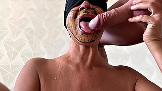 Milf Mom Takes Close-Up Blowjob from Her Son Before He Creampies Her Pussy in Steamy Family Fuck