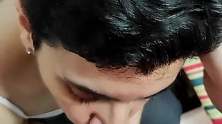 Quickie! Blowjob and Cum on Her Frankfurter! (and Black Jeans)