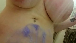 Big boobs milf masturbates with her dildo