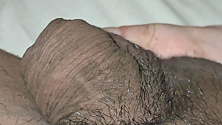 Step mom handjob pulling on step son big balls