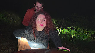 Little Bitch Getting Fucked in the Middle of the Forest in the Night