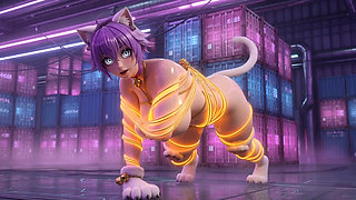 Shibari Catwoman 3D Hentai Ropes Suspension Big Tits Ass Fuck