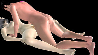 Animated 3D Porn - Asian Man Fucking Beautiful Girl in Missionary Pussy & Ass Creampie