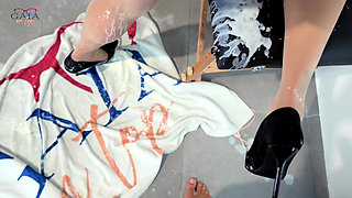 419 MILF Creamy Anal Yogurt Pee Drink Pissing in Puss