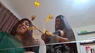 Busty Latina Lesbians Lick Pussy For The First Time - Amateur Homemade Sex