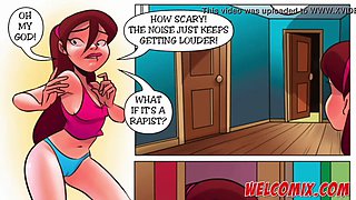 Spying behind the door - The Naughty Home Tittle 8