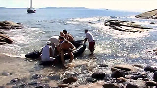 A Slutty Blonde MILF Hardly Gangbanged