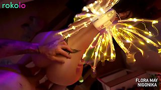 Brunette Flies to Rokolo Stud and Spreads Magic Holes