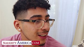 NAUGHTY AMERICA Petite cutie Bella Nova confesses to friend's brother that she wants his cock