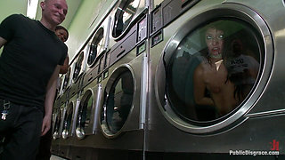 Filthy Whore Fucked at the Laundromat
