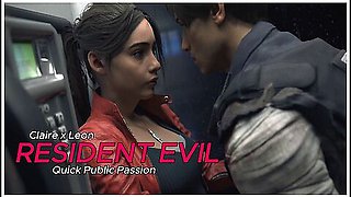 Claire X Leon Resident Evil Quick Public Passion - Survivor Duo Heat With Claire Redfield