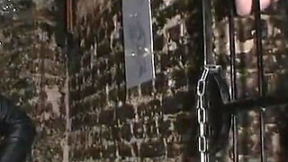 Dominating pussy plays in the cage