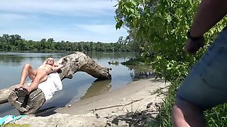 Hairy Granny Takes Hard Anal on Beach - Outdoor Fuck with Saggy Tits