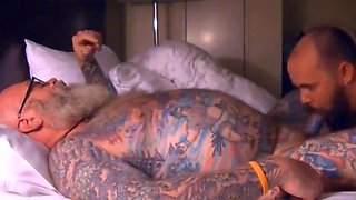 Tattooed Silver Daddy With a Small Cock