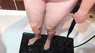 Horny Husband Turns His Wife's Shower into Hot Sex - Blowjob, Fucking, Intense Orgasm, Cumshot