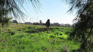 Patricia and Her Ass Walks Among the Pines