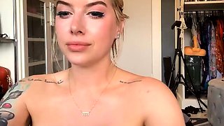 Big Boobed Blonde Masturbates With A Dildo In The Bathroom