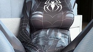 Bonniepetitexo Fingers Her Wet Cunt As Spider Woman