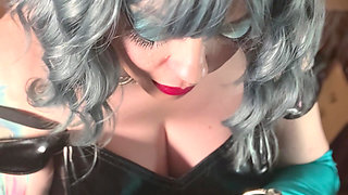 Who Doesn't Love A Girl In Gloves And PVC!? Tina Snua Smoking A Cork 100 Cigarette In Satin Gloves With Jewellery