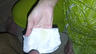 Sana sucks a sammer dick in a personal room and cum in her hands.