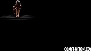 Gorgeous latina blonde gets loaded with tons of sperm after hardcore sex