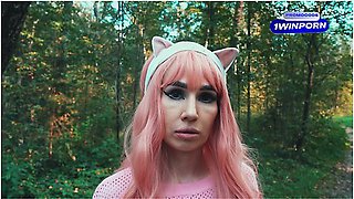 Melissa Grand - Cute Lesbian Got Lost In The Forest And Ran Into A Foresters Dick