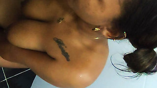 Interracial Sex in the Shower with an African Woman
