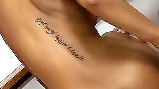 Latina skinny teen Afra with hairy pussy ass fucked at party
