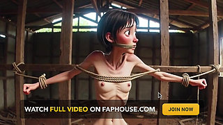 Extremely Skinny Girl in Bondage - Desperate in Brazilian Construction Site