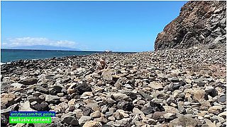 Sex And Blowjob In Public On The Beach From A Blonde And A Brunette With Cum In Face
