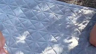 Gangbang in the Mountains - Three Guys Fuck Petite Brunette and Cum Inside Her