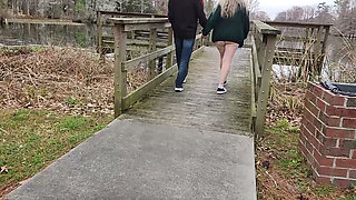 Hot MILF BBW Strolling Around Park With Her Ass Hanging Out! Gives Stranger Head!