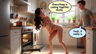 Young Man and Beautiful Woman Share Passionate Secret Encounters at Home (AI generated)