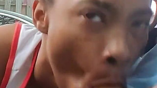 Petite Ebony Gagging on Bwc