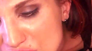 Bukkake Gangbang: Sluts Get Their Faces Drenched in Cum