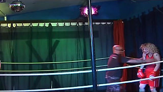 Blonde Mature Babe's Dripping Rosebud Gangbang in Wrestling Ring