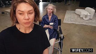 WIFEY Sexy Blonde Hotwife Carina Blair Takes BBC Deep While Holding Hubby s Hand: Porn