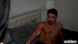 Big-bottomed doll Sienna Santana is enjoying this large wiener