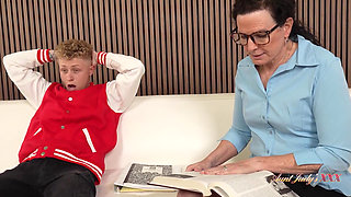 AuntJudysXXX - Tall Mature Teacher Beth Mckenna Fucks Her Jock Student