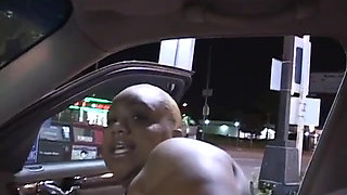 Cute ebony hottie Alize moans in pleasure as a huge dick penetrates her doggy on the bed