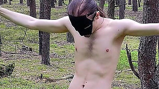 Naughty Boy Gets Punished with Nettles in the Middle of a Forest!