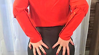 I Take off My Leather Skirt and Pantyhose to Show You My Big Ass