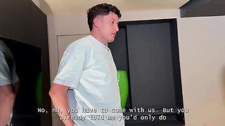 Nerd stepson catches stepmom in interracial and joins the threesome