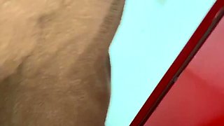 Blonde MILF Flashes and Pees Outside in Public After Being Offered a Cigarette