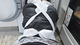 Young Maid Gets Stuck in Washing Machine