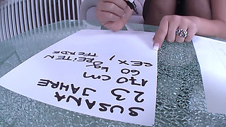 Hot and horny dark haired slut masturbates