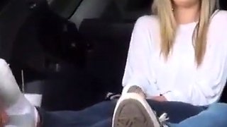 Foot Fetish Fun in the Car with My Amateur Slave