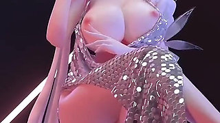 Phut Honsexy Dress; Black Stockings; White Stockings; Big Tits Jiggling; Pussy Exposed