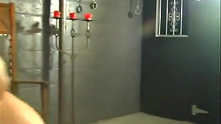 Old dude spanks his BBW slave