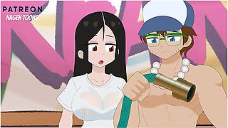 Car Toon In Audrey And The Wet T-shirt Contest